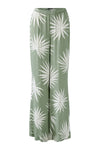 Khaki Leaf Print Pull On Trousers  <span>92813<span>