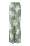 Khaki Leaf Print Pull On Trousers  <span>92813<span>