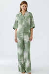 Khaki Leaf Print Blouse <span>92929<span>