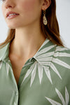 Khaki Leaf Print Blouse <span>92929<span>
