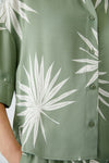Khaki Leaf Print Blouse <span>92929<span>