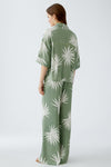Khaki Leaf Print Blouse <span>92929<span>