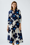 Cotton Bold Floral Shirt-Waister Dress <span>91805<span>