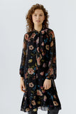 Botany Bliss Floral Chiffon Shift Dress With Tie Detail <span>96629<span>