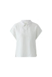 Capri Calling April White Linen Polo Top <span>97224<span>