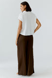 Capri Calling April White Linen Polo Top <span>97224<span>