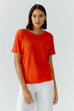 Sunset Journey Orange Linen T Shirt <span>97370<span>