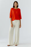 Sunset Journey Orange 3/4 Sleeve Knit Top <span>97419<span>