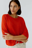 Sunset Journey Orange 3/4 Sleeve Knit Top <span>97419<span>