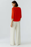 Sunset Journey Orange 3/4 Sleeve Knit Top <span>97419<span>
