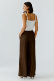 Sunset Journey Chocolate Brown Linen Trousers <span>97139<span>