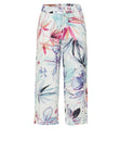 Wide Leg Print Linen Crop Trousers <span>1818-14-AQUA<span>