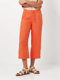 Wide Leg Linen Crop Trousers <span>1818-15-GRAPEFRUIT<span>