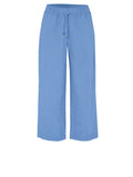 Wide Leg Linen Crop Trousers <span>1818-15-AZURE<span>