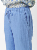 Wide Leg Linen Crop Trousers <span>1818-15-AZURE<span>