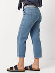 Pull On Cotton Crop 'Sue' Trousers <span>1805-8-DENIM<span>