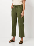 Wide Leg 'Sue' Cotton Trousers <span>1805-15-KHAKI<span>