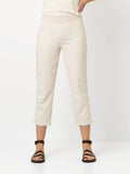 Pull On Crop 'Sue' Cotton Trousers <span>1805-8-SAND<span>
