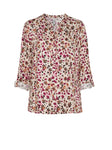 Wine Coloured Print Blouse <span>1454-14<span>