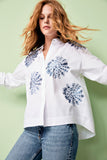 Embroidered Floral Design Oversize Shirt <span>Y4062<span>